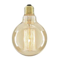 Edison Rustik Glop Ampül G125 Düz Çizgili 40 Watt Akkor E27