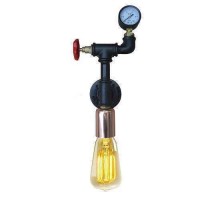 Aplik Avize Duvar Aydınlatma Retro Tarzı Su Borusu Stop Vana Manometre