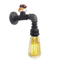 Vintage Tarz Endüstriyel Boru Vanalı Siyah Metal Aplik Duvar Aydınlatma Vintage Tarz Endüstriyel Boru Vanalı Siyah Metal Aplik Duvar Aydınlatma