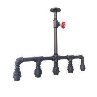 Avize Beşli Gotik Tarz Su Borusu Karbon Çelik Döküm Flanş Stop Vanalı