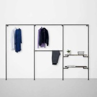Elbise Askısı Mağaza Butik Konfeksiyon Üç Bölümlü Üç Raflı Gardrop Duvar Tipi Su Borusu Retro Tarz Elbise Askısı Mağaza Butik Konfeksiyon Üç Bölümlü Üç Raflı Gardrop Duvar Tipi Su Borusu Retro Tarz