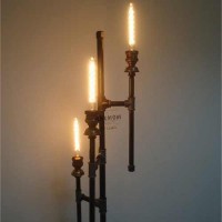 Endüstriyel Boru Üçlü Lambader Gotik Tarz Endüstriyel Boru Üçlü Lambader Gotik Tarz